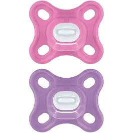 MAM Sucette Physiologique Comfort pour 0-2 mois en Silicone Rose - Lot de 2 avec Boîte de Stérilisation