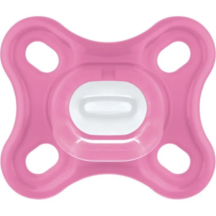 MAM Sucette Physiologique Comfort pour 0-2 mois en Silicone Rose - Lot de 2 avec Boîte de Stérilisation