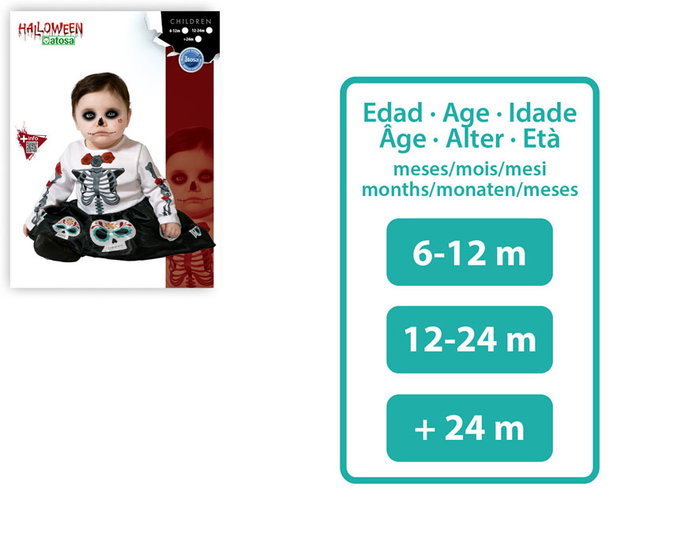 BigBuy Carnival Déguisement Squelette Mexicaine pour Bébé, 12-24 Mois