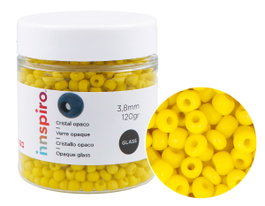 Innspiro Rocaille de verre ronde jaune opaque 3,8 mm, 120g