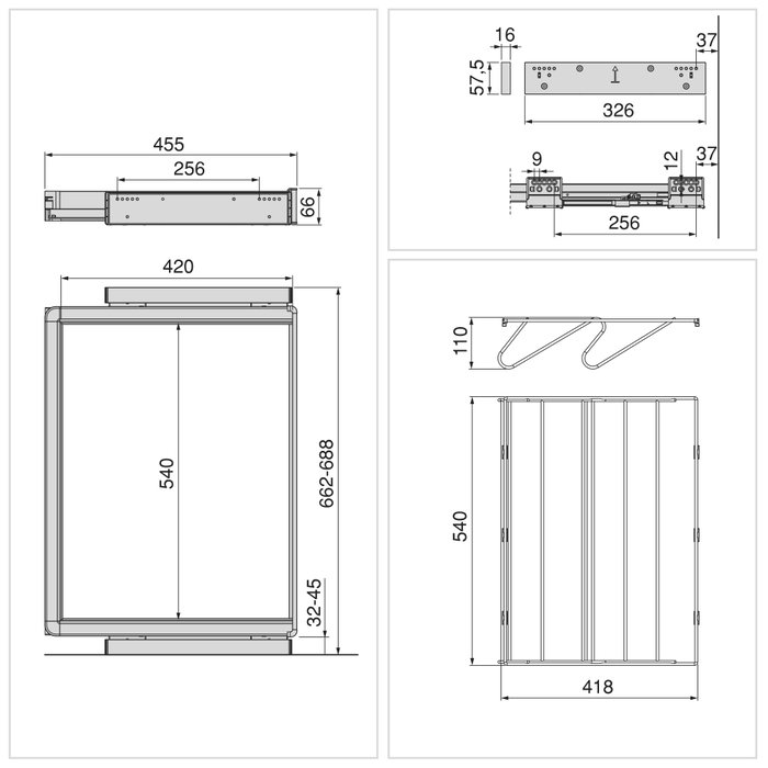 Emuca Kit tiroir à chaussures et rack ajustable Quartz pour armoires, glissières extension totale et à fermeture douce, Module 70cm, Finition Titane Emuca Kit tiroir à chaussures et rack ajustable Quartz pour armoires, glissières extension totale et à fermeture douce, Module 70cm, Finition Titane