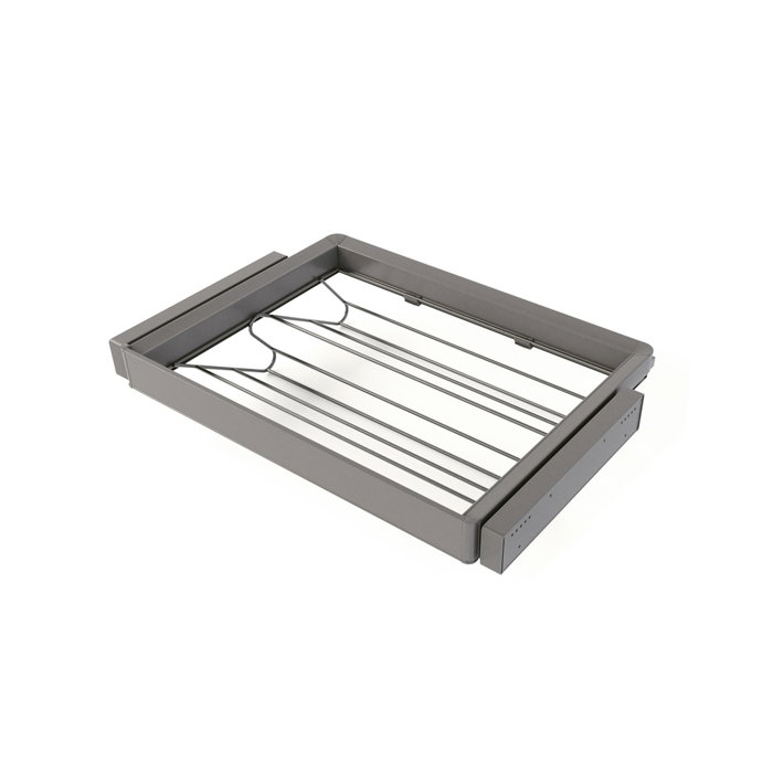 Emuca Kit tiroir à chaussures et rack ajustable Quartz pour armoires, glissières extension totale et à fermeture douce, Module 70cm, Finition Titane Emuca Kit tiroir à chaussures et rack ajustable Quartz pour armoires, glissières extension totale et à fermeture douce, Module 70cm, Finition Titane