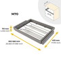 Emuca Kit tiroir à chaussures et rack ajustable Quartz pour armoires, glissières extension totale et à fermeture douce, Module 70cm, Finition Titane