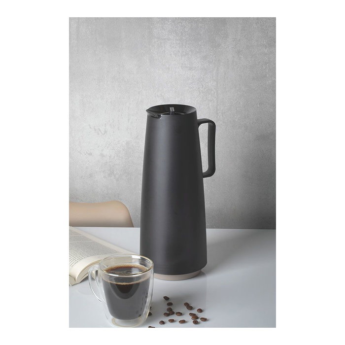 Tramontina Carafe thermique exata noire 1 l en polypropylène et verre - Diamètre 12 x 29,5 cm