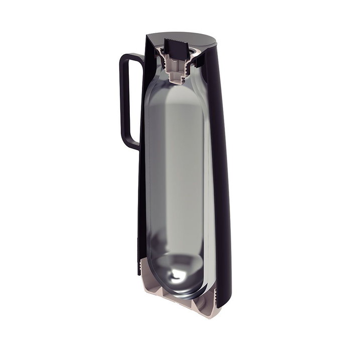 Tramontina Carafe thermique exata noire 1 l en polypropylène et verre - Diamètre 12 x 29,5 cm