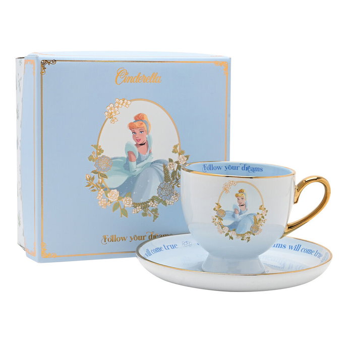 WIDDOP & CO Taza te y platillo Cenicienta Princesas Disney en porcelaine