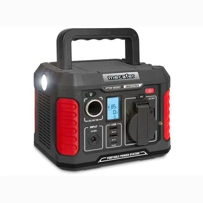 Mecafer PW600 Station d'énergie Portable 600W avec Prises et Ports USB pour Outils Électroportatifs, Smartphones et Tablettes