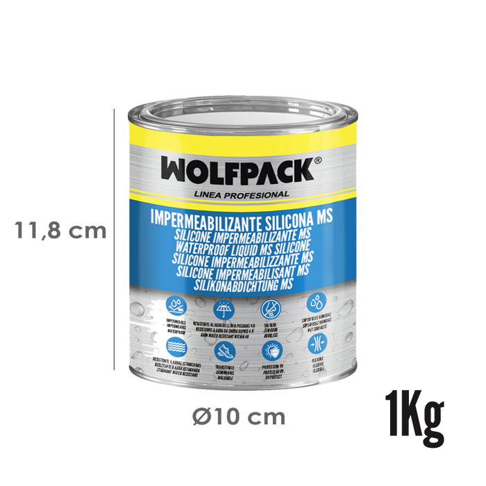 WOLFPACK LINEA PROFESIONAL Impermeabilizante Silicona MS Polymer Blanco 1 Kg. WOLFPACK LINEA PROFESIONAL Impermeabilizante Silicona MS Polymer Blanco 1 Kg.