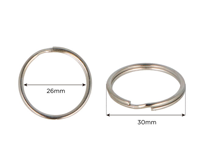 Innspiro Anneaux doubles métalliques argentés 30mm (26mm) - Lot de 24