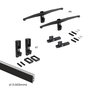 Emuca Kit de fixation pour 4 étagères en bois et 1 tringle de suspension de 1m de long Noir, Aluminium et Zamak et Plastique, Peint en noir texturé
