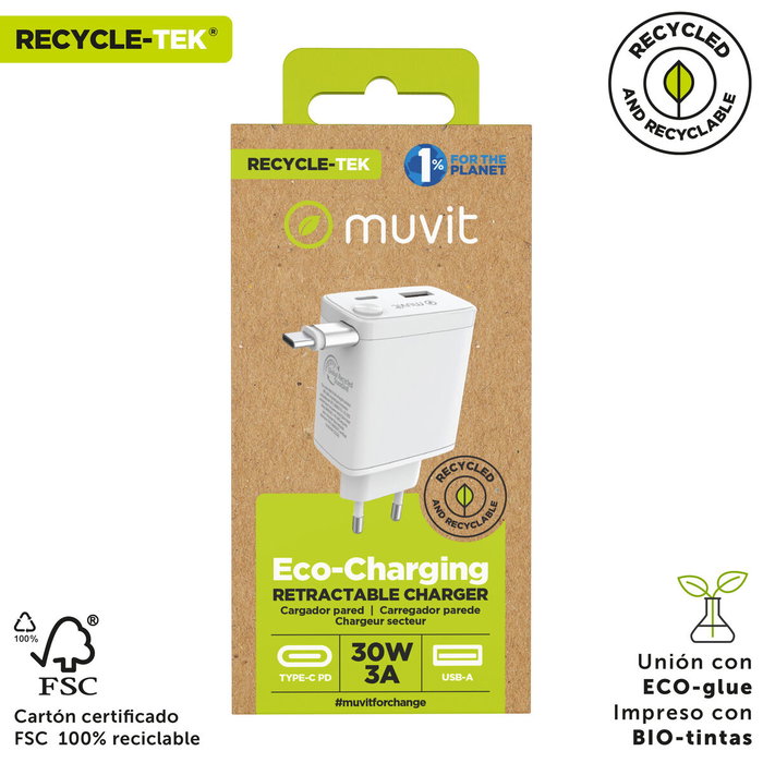 Chargeur mural Muvit WCEU63-30-AC2 Blanc 30 W