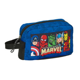 SAFTA Thermos avec décor Avengers Marvel - Capacité ~500ml - Intérieur aluminium isolant - Compartiment zip - 21,5x6,5x12 cm