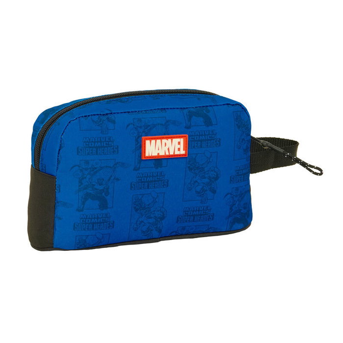 SAFTA Thermos avec décor Avengers Marvel - Capacité ~500ml - Intérieur aluminium isolant - Compartiment zip - 21,5x6,5x12 cm