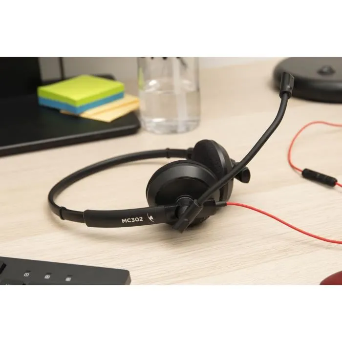 Casque-micro Bluestork MC302 avec micro - Compatible Windows, Mac, smartphones, tablettes, PS4, Switch, Xbox - Pour télétravail et gaming