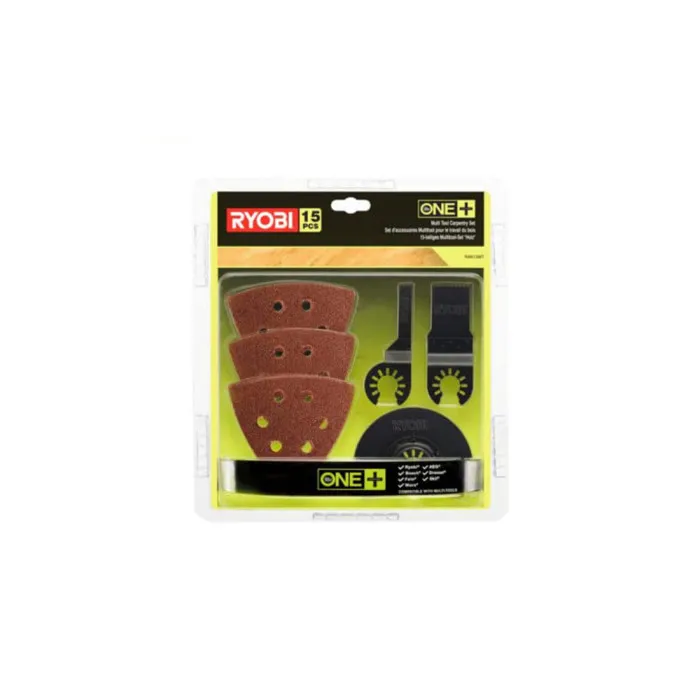 Ryobi RAK15MT Kit spécial bois 15 pièces pour Multitool OnePlus : Lames de scie plongeante et abrasifs pour bois, métal, plastique Ryobi RAK15MT Kit spécial bois 15 pièces pour Multitool OnePlus : Lames de scie plongeante et abrasifs pour bois, métal, plastique