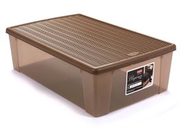 Stefanplast Caisse de rangement 30L Beige 38,5x17x59,5 cm (Set de 6)