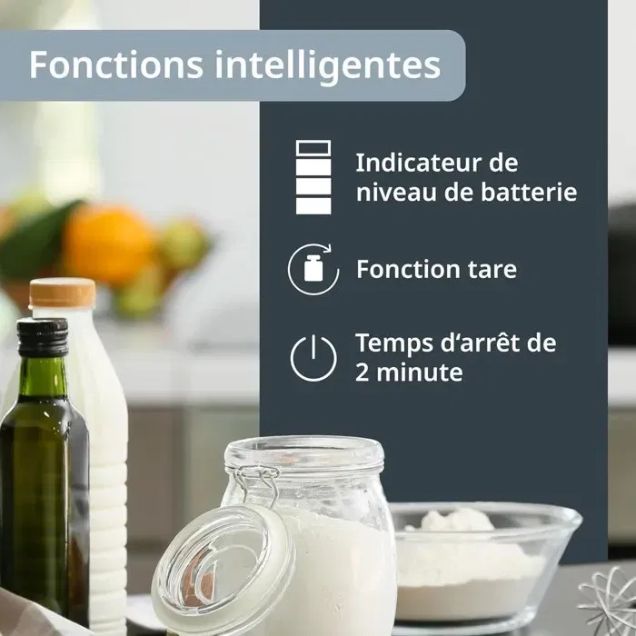 ADE Balance de Cuisine Numérique Digital Ultra Plate 5 kg - Plateau ABS Noir 22 x 17 cm - 9 mm d'épaisseur - Avec Pile CR2032 ADE Balance de Cuisine Numérique Digital Ultra Plate 5 kg - Plateau ABS Noir 22 x 17 cm - 9 mm d'épaisseur - Avec Pile CR2032