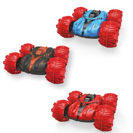 TACHAN - Voiture Amphibie Télécommandée avec Roues Gonflables XL - Recharge USB - Pour Terrains et Eau - Âge Recommandé +3 Ans