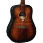 Lag Guitare Acoustique Dreadnought Tramontane 70 Black & Brown, Table Abeto Massif, Fond Sapelli, Finition Satinée