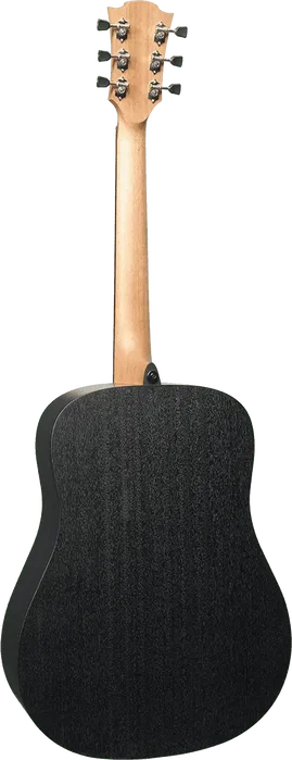 Lag Guitare Acoustique Dreadnought Tramontane 70 Black & Brown, Table Abeto Massif, Fond Sapelli, Finition Satinée
