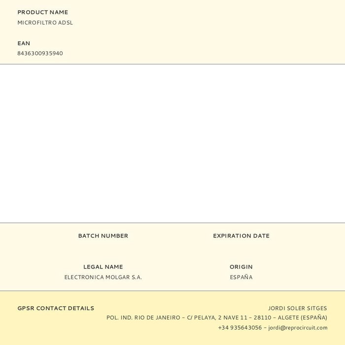 Molgar Microfiltre ADSL blanc Molgar Microfiltre ADSL blanc