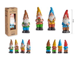 Ibergarden Nain de Jardin en Céramique 38 cm Couleurs Vives Assortis (Set de 8)
