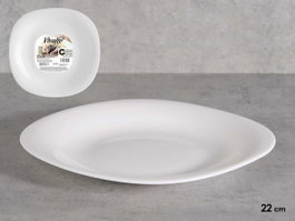 Vivalto Assiette à dessert carrée Opal 22 cm Blanc (Set de 24)