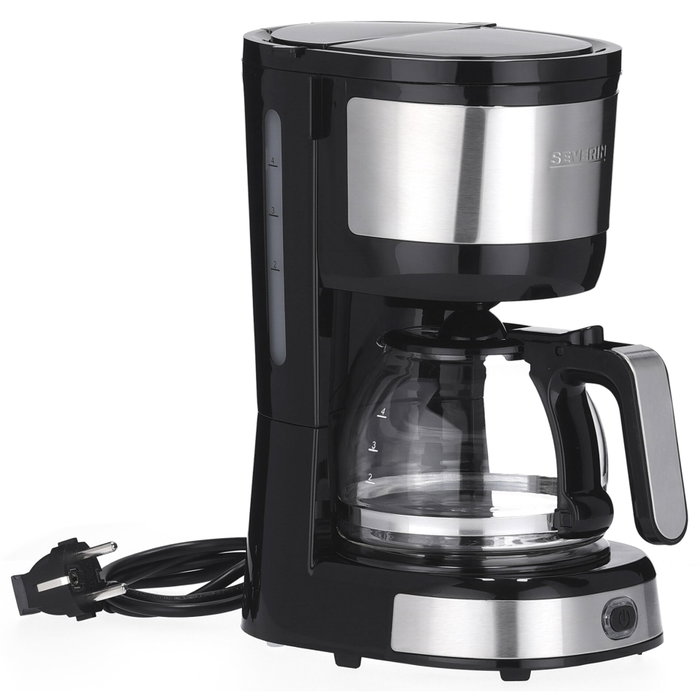 Severin KA 4808 Machine à café filtre, 4 tasses, Acier inoxydable et Noir
