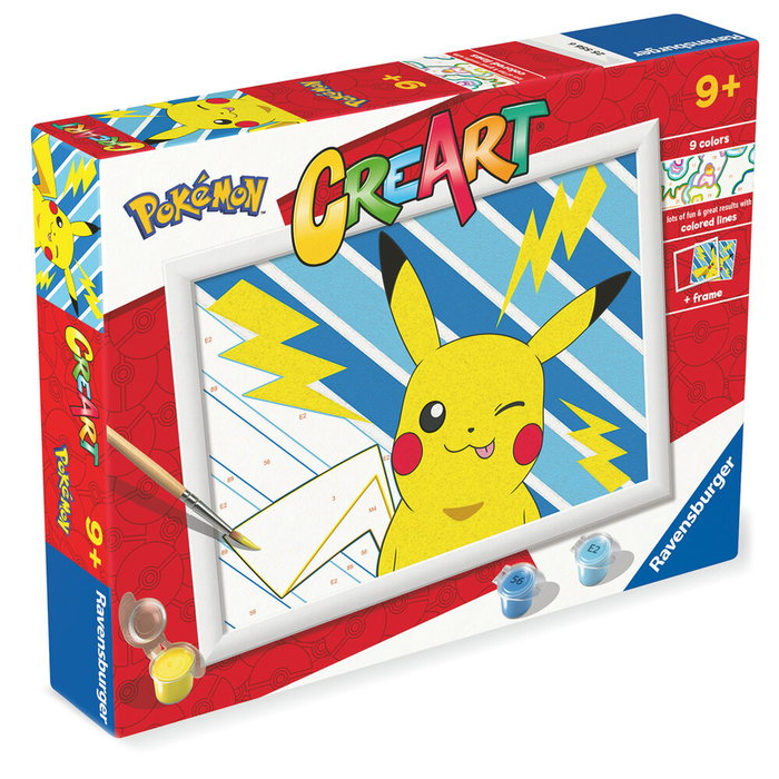 RAVENSBURGER Kit de Peinture par Numéros CreArt - Pikachu Pokémon, Tableau Pré-imprimé 18 x 24 cm, Loisir Créatif à Partir de 9 Ans RAVENSBURGER Kit de Peinture par Numéros CreArt - Pikachu Pokémon, Tableau Pré-imprimé 18 x 24 cm, Loisir Créatif à Partir de 9 Ans