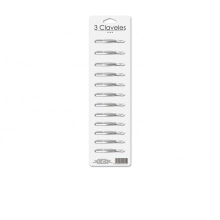 Tres Claveles Pack de 12 pinces crabe en nickel 8 cm Tres Claveles Pack de 12 pinces crabe en nickel 8 cm