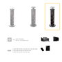 Emuca Multiconnecteur élevable Vertikal - 3 prises Schuko, 1 USB-A, 2 USB-C, Noir