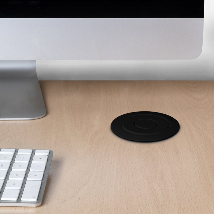 Emuca Multiconnecteur élevable Vertikal - 3 prises Schuko, 1 USB-A, 2 USB-C, Noir