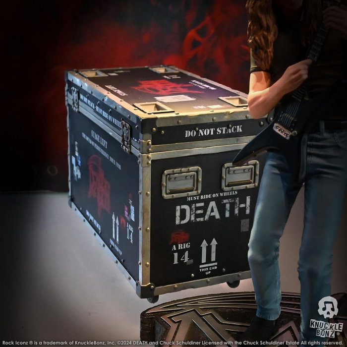 Death statuette Rock Ikonz On Tour caisse de tournée + décor de scène The Sound of Perseverance Tour 1998 Death statuette Rock Ikonz On Tour caisse de tournée + décor de scène The Sound of Perseverance Tour 1998