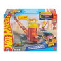 Hot Wheels - Station de Pompiers City Super Fire Station Rescue avec Camion de Pompiers 1:64 et Rampe de 40 cm - Version Multilingue