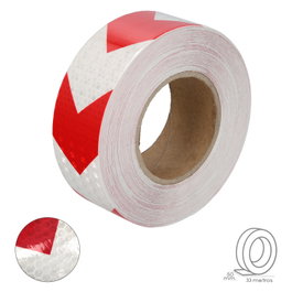 WOLFPACK LINEA PROFESIONAL Ruban adhésif réfléchissant Blanc/Rouge 50 mm x 33 m