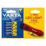 Varta 92400121812 - Piles alcalines LR03 AAA et LR6 AA 1.5V Longlife Power, Lot de 8 piles + Mini lampe torche LED à accrocher