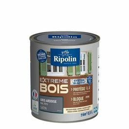 Ripolin Peinture Bois Satin Haute Protection 10 ans - Gris Ardoise - Application Directe, Intérieur/Extérieur, Ultra Couvrante, Certifié EU Ecolabel A+