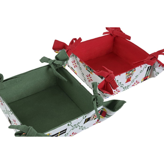 Panier décoratif Home ESPRIT Blanc Rouge Vert Beige Casse-Noisette Noël 30 x 30 x 8 cm (2 Unités) Panier décoratif Home ESPRIT Blanc Rouge Vert Beige Casse-Noisette Noël 30 x 30 x 8 cm (2 Unités)