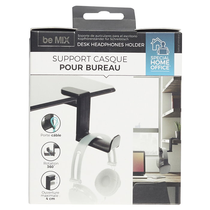 Be Mix Support pour casques de bureau rotatif 360° Be Mix Support pour casques de bureau rotatif 360°
