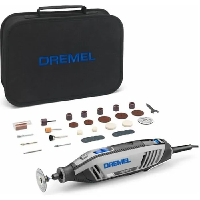 Dremel 4250/35 Outil rotatif multifonction filaire 175W avec 35 accessoires, sac et système de changement rapide EZ Twist - F0134250JA Dremel 4250/35 Outil rotatif multifonction filaire 175W avec 35 accessoires, sac et système de changement rapide EZ Twist - F0134250JA