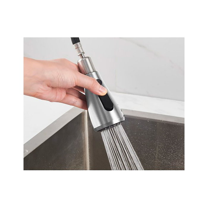 Mitigeur Verhal serie trazo Argenté Acier inoxydable Forme en C