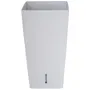 Riviera Pot de Fleurs Carré Eva New en Plastique avec Réserve d'Eau - 28 x 28 x 52 cm (31 L) - Blanc