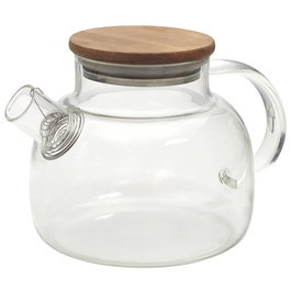 Home Deco Factory Théière en Verre et Acacia 900 ml