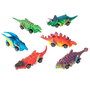 HTI Dino Racers - Véhicules à friction dinosaures - Multipack de 12 unités - Jouets pour enfants dès 3 ans - 5 modèles différents - Dino Racers Exp.