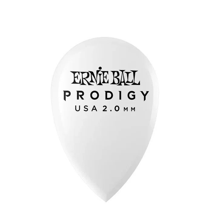 ERNIEBALL Sachet de 6 Médiators Prodigy Teardrop Blancs 2,0 mm en Delrin Antidérapant ERNIEBALL Sachet de 6 Médiators Prodigy Teardrop Blancs 2,0 mm en Delrin Antidérapant