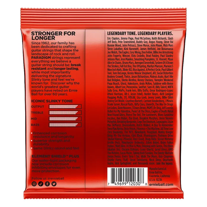 ERNIEBALL Jeu de 7 cordes électrique Paradigm Slinky 10-62