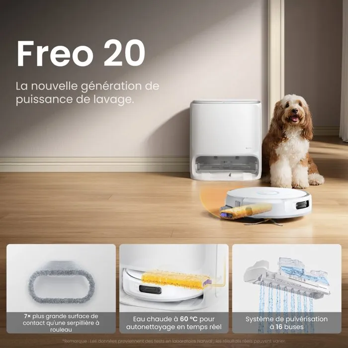 Narwal Freo 20 - Robot Aspirateur Laveur 31 000 Pa avec Station Autonettoyante
