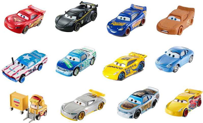 Mattel - Voitures Miniatures Cars 3 - Modèles Assortis - Échelle 1:55 - Jouet pour Enfants à Partir de 3 Ans - Produit en Espagnol/Portugais