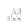 Bibs Lot de 2 biberons en verre 120 ml, tétine silicone débit lent, Ivory