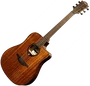 Lag Guitare Acoustique Dreadnought Cutaway A/E Tramontane 98 - Caoba - Table Massif Caoba - Finition Brillante Naturelle
